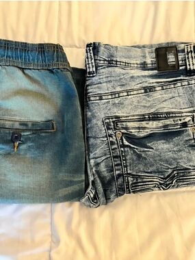 Revolution Light Blue Denim Shorts with Contrast Stitching